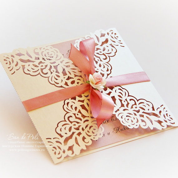 زفاف - Wedding invitation Pattern Card 6*6" Template Roses Lace folds (studio V3, svg, dxf, ai, eps, png, pdf) laser paper die cut Silhouette Cameo