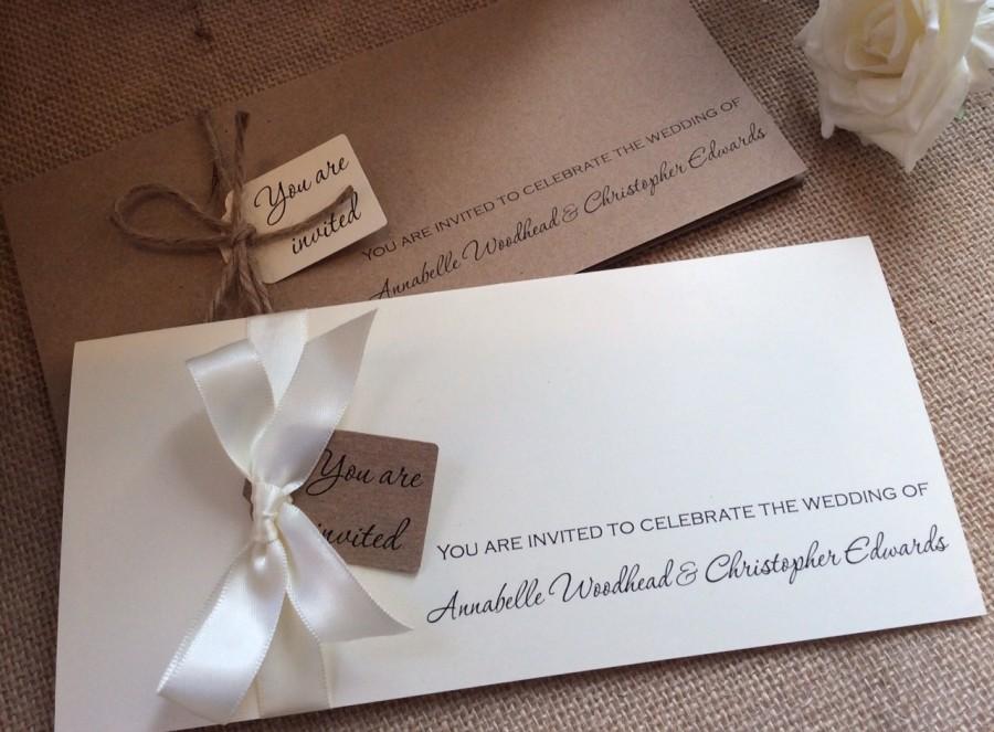 Свадьба - Vintage/Rustic wedding invitation with RSVP and information sheet - Annabelle Range