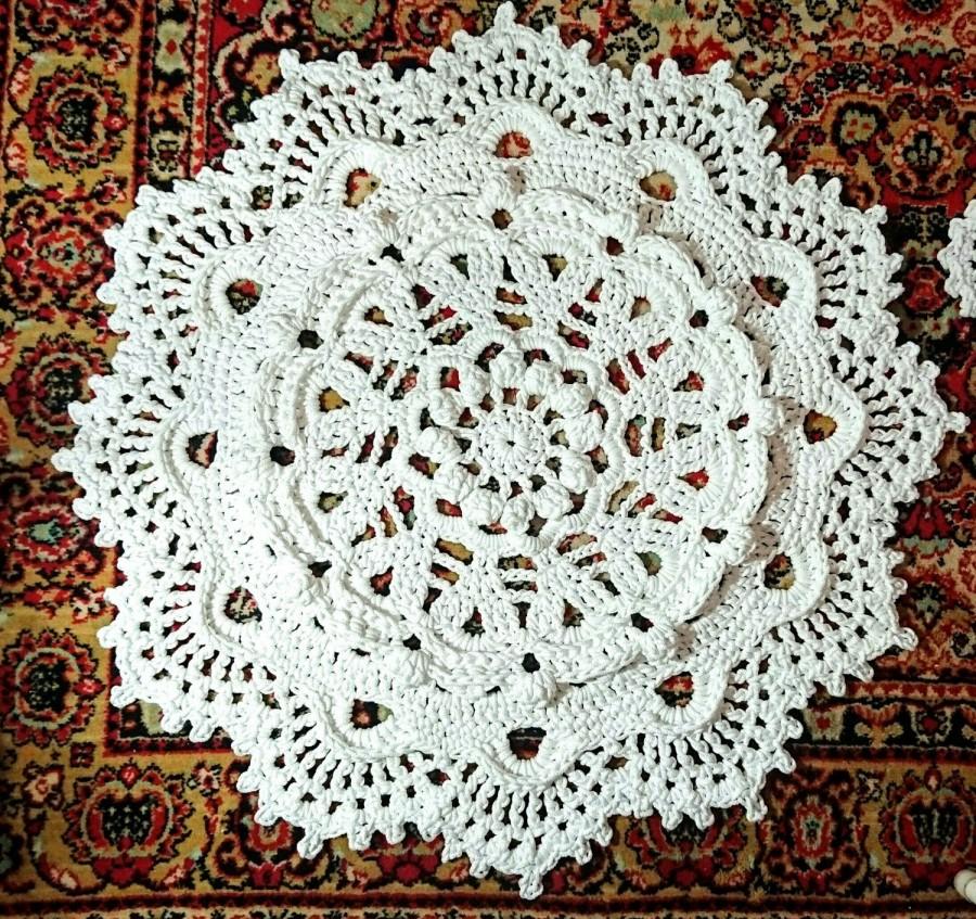 Mariage - Crochet rug  MARI - 3D carpet  living room decor throw rug boho 33" table cover hooked rug FRANCE country bedroom rug tapis - home gift
