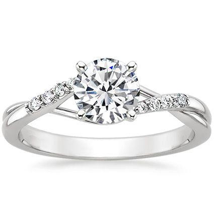 Hochzeit - 18K White Gold Chamise Diamond Ring