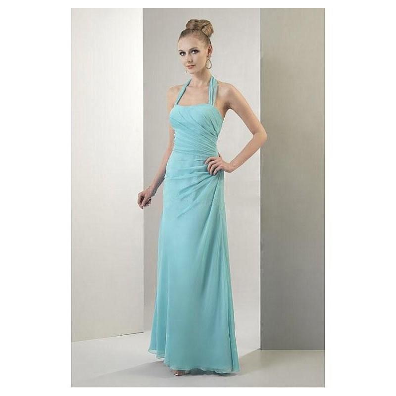 Mariage - Elegant Chiffon Halter A-line Skirt Bridesmaid Dress - overpinks.com