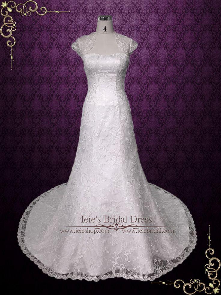Hochzeit - Vintage Style A-line Lace Wedding Dress With Jacket 