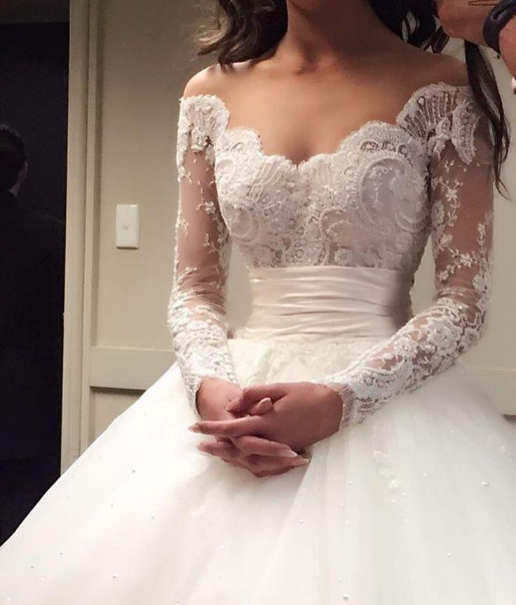 Mariage - Unique Off-the-Shoulder Empire Waist Ballgown Wedding Dress