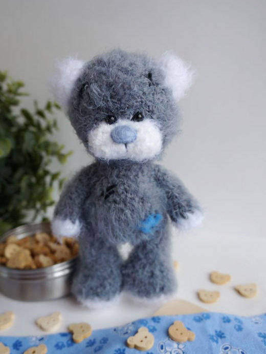 Hochzeit - Teddy Bear grey bear stuffed toy woodland plush bear doll stuffed bear woodland animal amigurumi bear crochet toys softie bear Easter decor