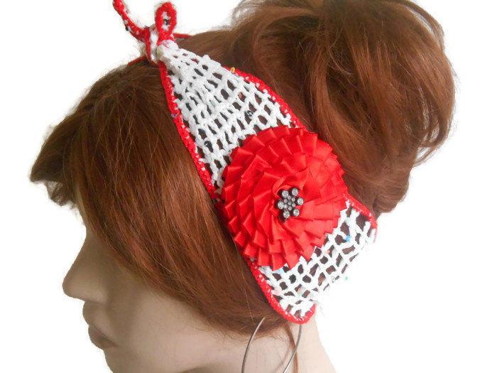 Hochzeit - Women Knit Hairband, Adult Headband, Knit Headband, Hairband, Turban Headband, Summer Headband, White Headband, Headband, Gypsy head band