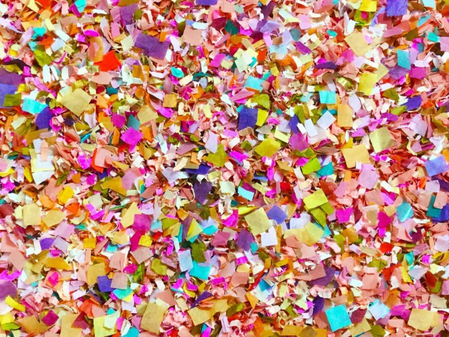 زفاف - Confetti Biodegradable Bright Floral Multicoloured Colourful Fun Wedding Party Decorations Decor InsideMyNest (25 Guests)