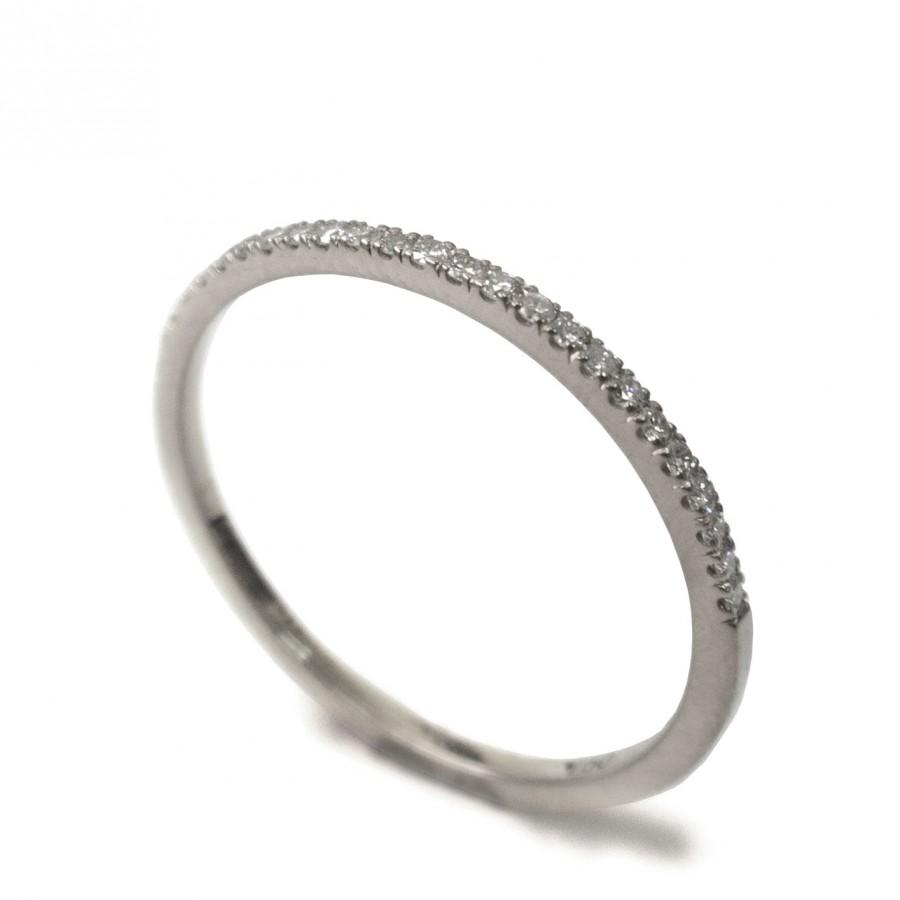 Mariage - Half Eternity Ring, Solid White Gold and diamond Ring, Diamond Band, Eternity Ring, Eternity Band, Half Eternity Band, Delicate Band, 1