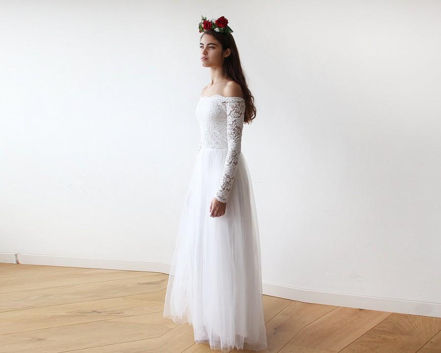 زفاف - Off-The-Shoulder Ivory Lace and Tulle wedding gown 1134