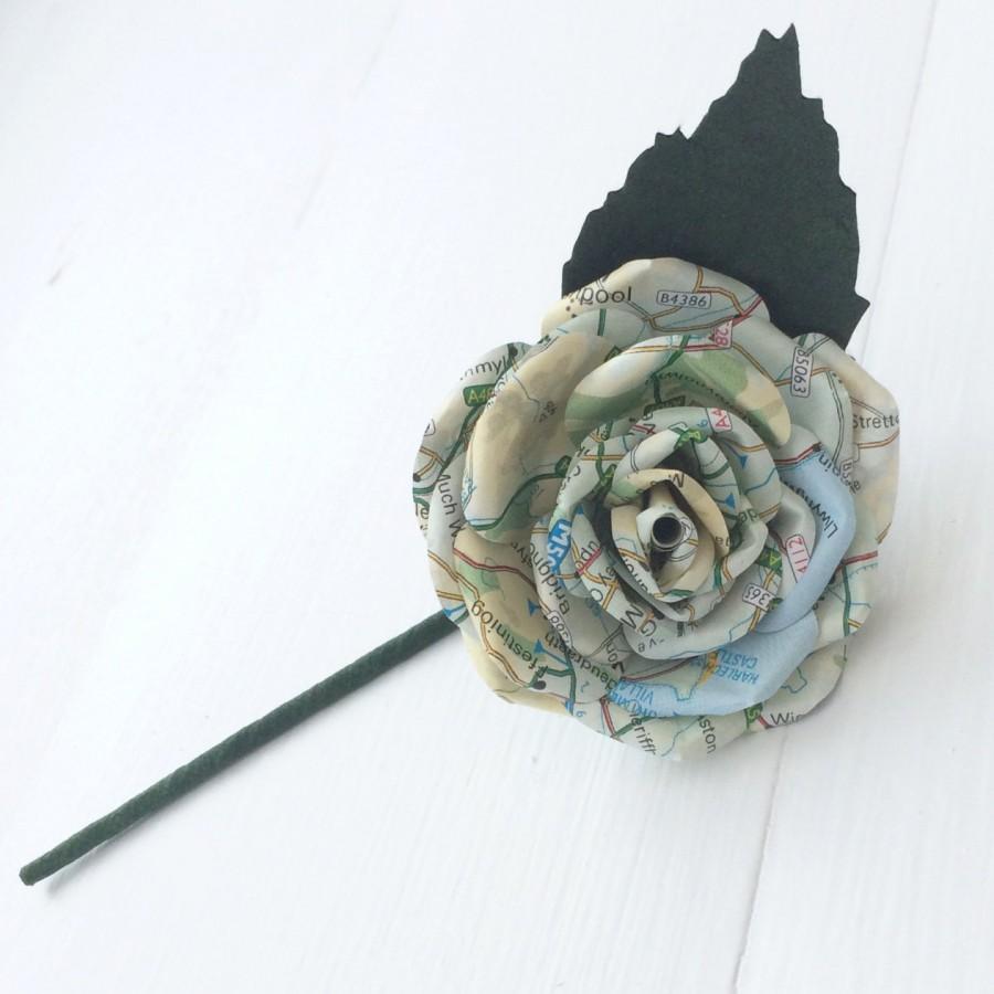 Свадьба - Buttonhole Boutonnière Map Paper Groom Groomsmen Best Man Wedding Flowers - other colour/paper options & matching bouquet available