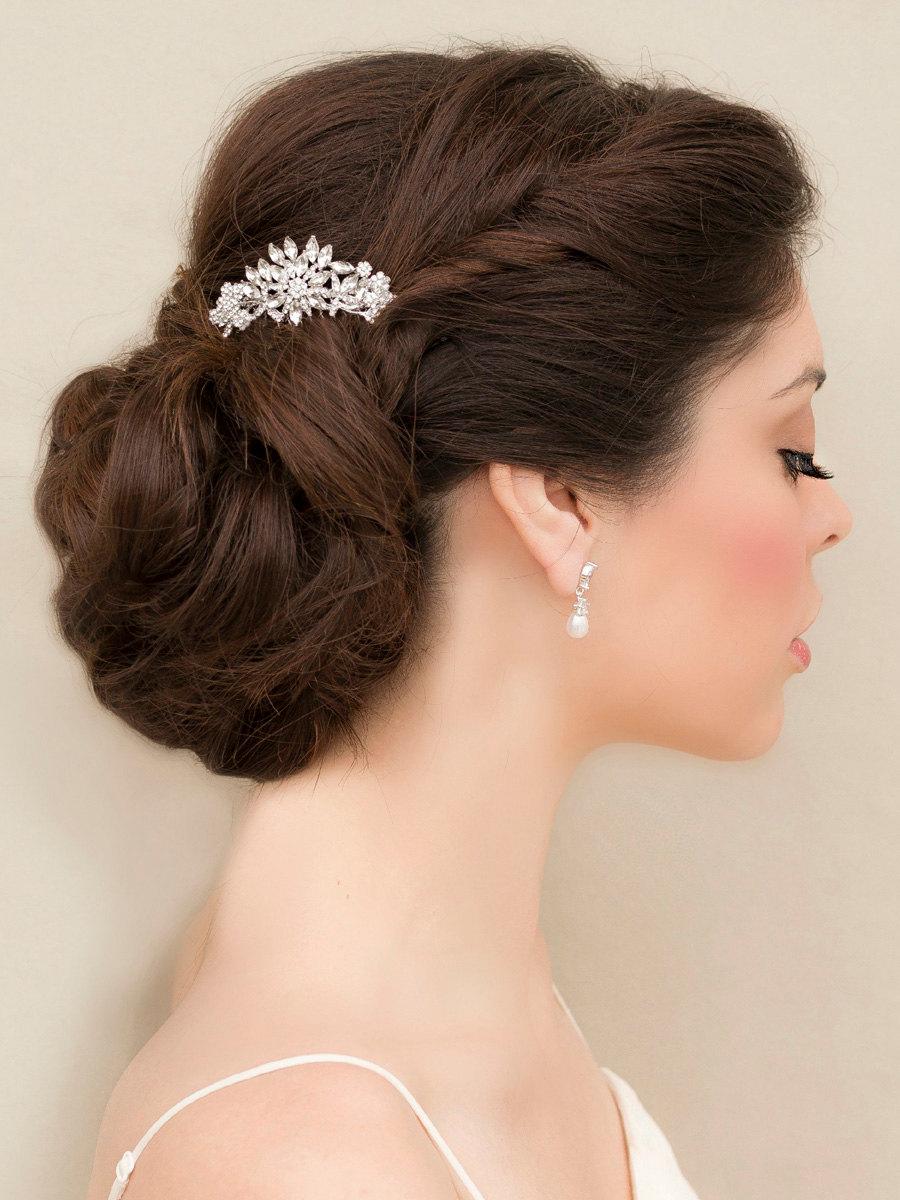زفاف - Small Rhinestone Bridal Comb, Small Bridal Comb, Wedding Hair Comb, Small Vintage Comb, Bridal Headpiece, Small Hairpiece ~ "Rohanita"