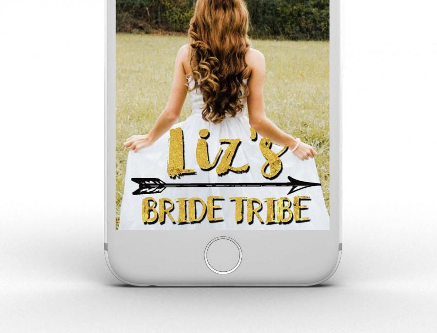 Hochzeit - Bachelorette Party Snapchat Geofilter - bride tribe - customizable