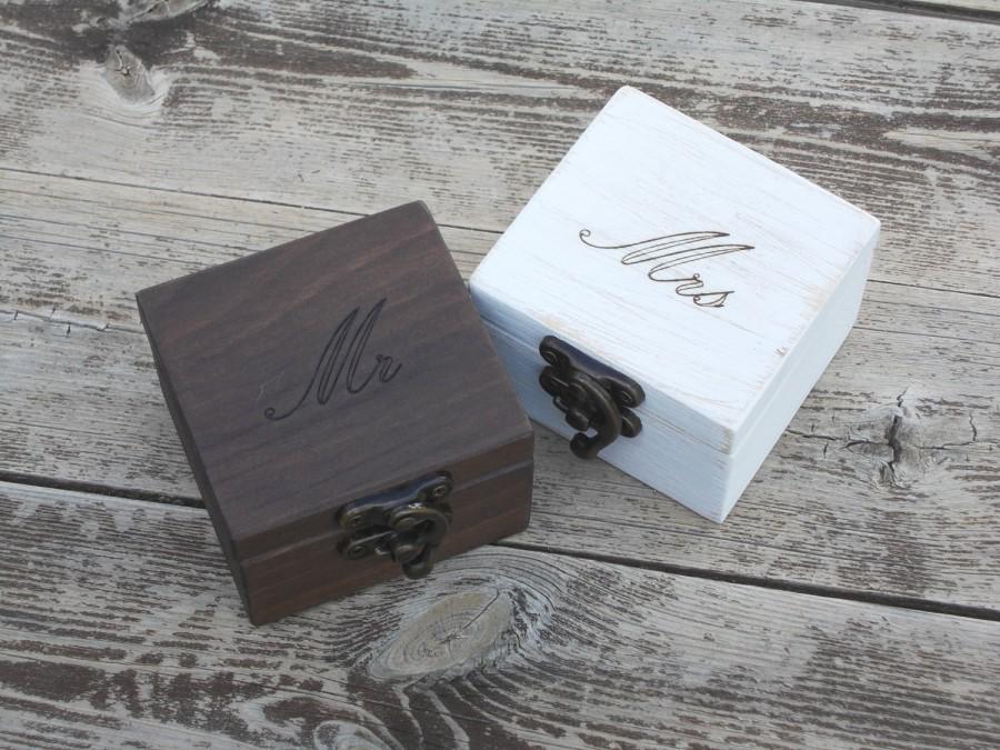 Mariage - Set of 2 reclaimed wood ring box wood ring box wedding ring box wedding ring holder Proposal ring box wedding ring holder ring bearer box