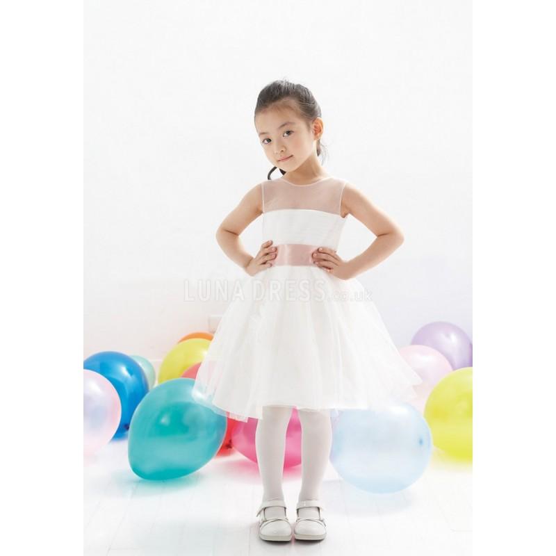 زفاف - Fabulous Princess Jewel Knee Length Tulle Flower Girl Dress - Compelling Wedding Dresses