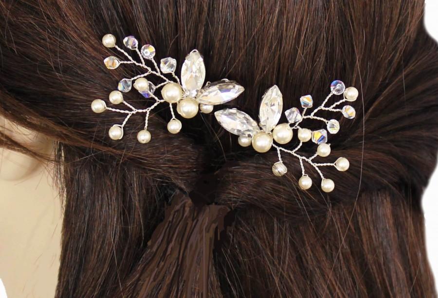 Mariage - Bridal pins Wedding hair pins Bridal hair accessories Wedding hair accessories Bridesmaids pins Prom hair accessories Swarovski  pearls