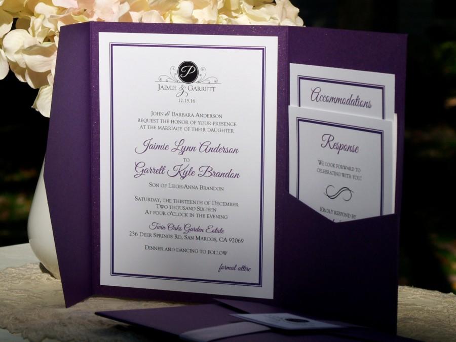 Hochzeit - Custom Pocketfold Wedding Invitations - Design Your Own