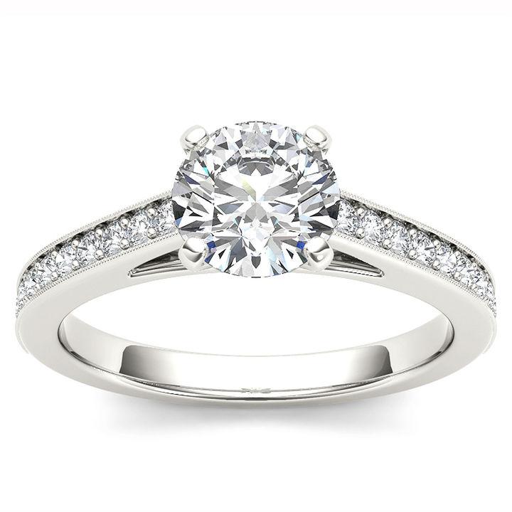 Hochzeit - MODERN BRIDE 1 1/4 CT. T.W. Round White Diamond 14K Gold Engagement Ring