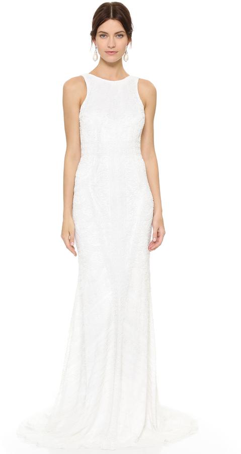 Wedding - Theia Charlote Beaded Low Back Gown