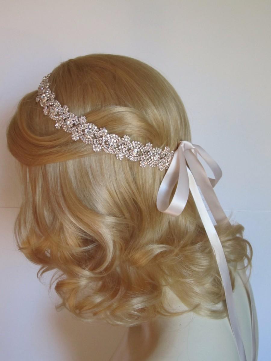 Свадьба - Rose Gold Rhinestone Bridal Headband,Bridal Accessories,Wedding Accessories,Crystal Wedding Hairband,Bridal Headpiece,#H29
