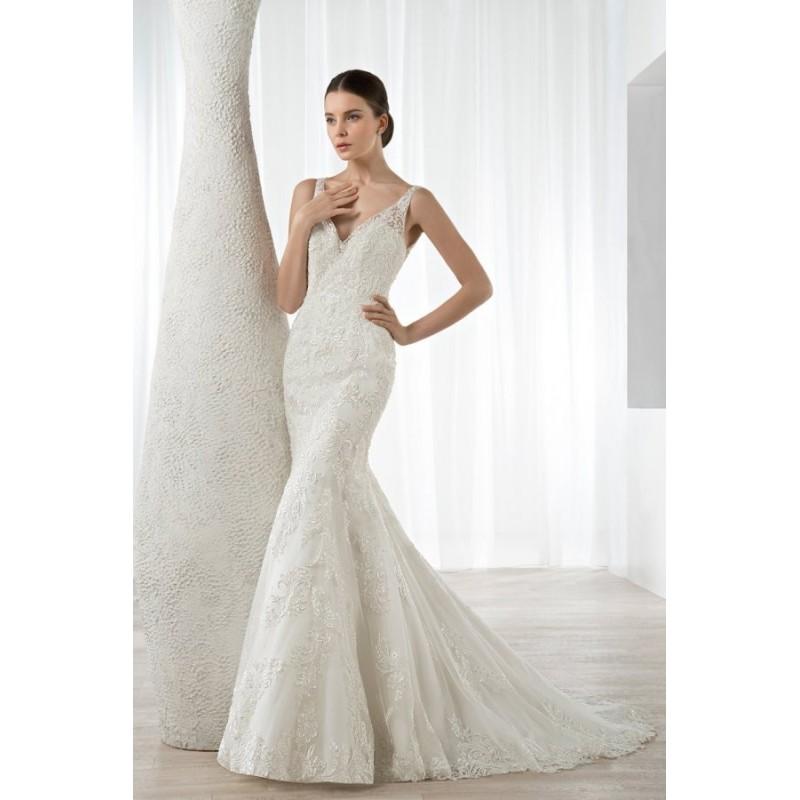 Wedding - Style 589 by Illisa by Demetrios - Chapel Length Lace Floor length V-neck Sleeveless Fit-n-flare Dress - 2017 Unique Wedding Shop