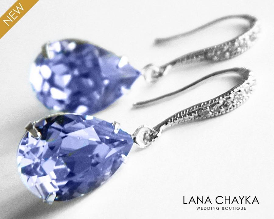 Свадьба - Provence Lavender Crystal Earrings Orchid Lilac Bridesmaid Teardrop Rhinestone Earrings Swarovski Lavender Earrings Purple Lilac CZ Earring - $25.00 USD