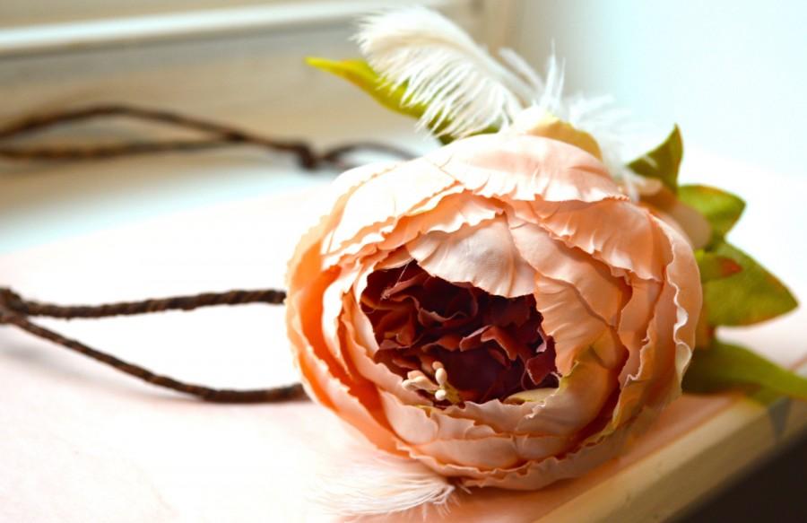 Wedding - Bridal Woodland Flower Crown. Wedding Hair Crown. Bridal Flower Wreath. Bohemian Flower Crown. Flower Wreath. Pink Flower Hair Accessory.