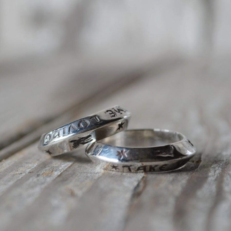 Wedding - Sterling Silver Ring Take Your Time Loving Me, Posey Ring, Message Ring, Inspire, Inspiration, Quote, Words, Love, Jewelry, Stacking Ring