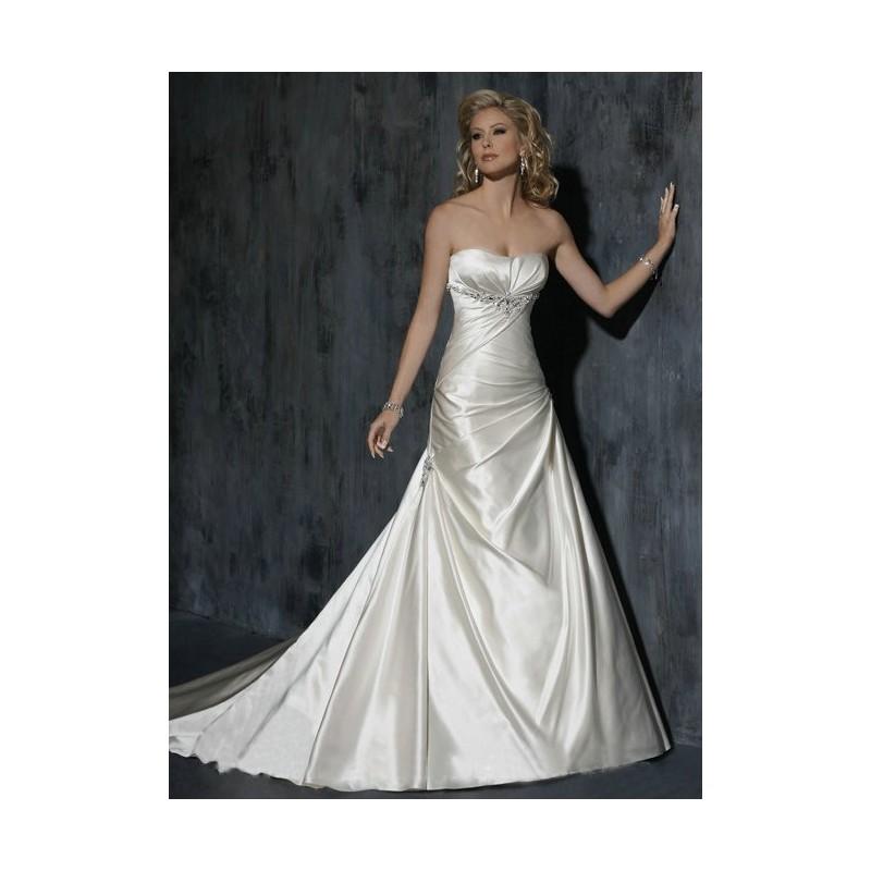 زفاف - Empire Sweetheart Beading Satin Chapel Train Wedding Dress In Canada Wedding Dress Prices - dressosity.com