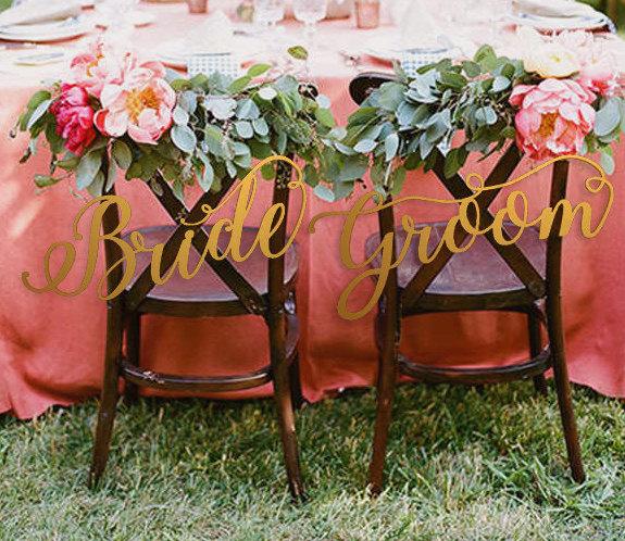 Mariage - Wedding Chair Sign for Reception - Chiavari Chair Decor - Wedding Chair Signs Decoration - Chair Signs for Wedding - Bride/Groom
