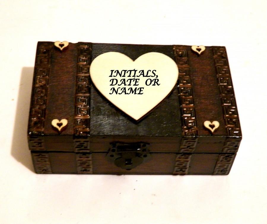 زفاف - Personalized Heart Box, Chest Wood Box for Her, Jewellery Box for Gift, Jewelry Personalized Wooden Box for Gift, Box Customizable - $22.00 EUR