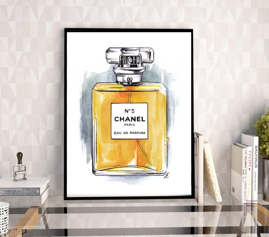 Hochzeit - Chanel, Chanel perfume art, Chanel perfume, Chanel illustration, Chanel poster, Chanel drawing, fashion illustration, watercolor painting