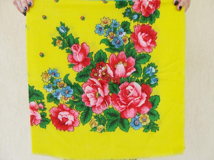 Babushka scarf Russian scarf floral folk scarf Woolen kerchiev Lilac Roses Russian shawl Cherished Dream gift for her bohemian scarves