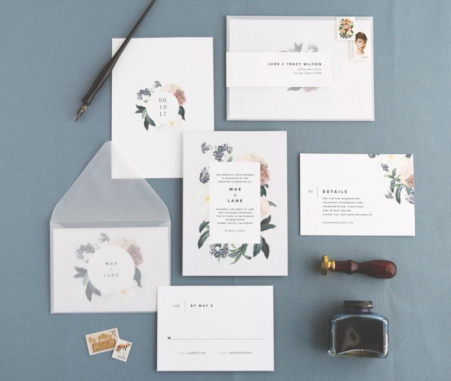 mae wedding invitation correspondence set botanical floral sample invitation