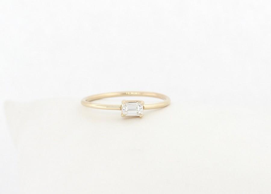 Hochzeit - TODAY SPECIAL! GIA Certified! Emerald Diamond Engagement Ring, Diamond Engagement Ring, Emerald Diamond Ring, Diamond Engagement Ring