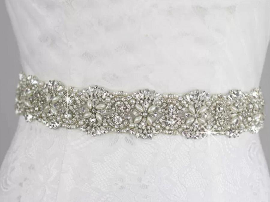 زفاف - High quality sash, large beaded sash. Bridal belt, bridal sash