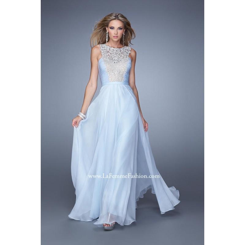 Hochzeit - La Femme 21222 Black,Ivory,Light Coral,Powder Blue Dress - The Unique Prom Store
