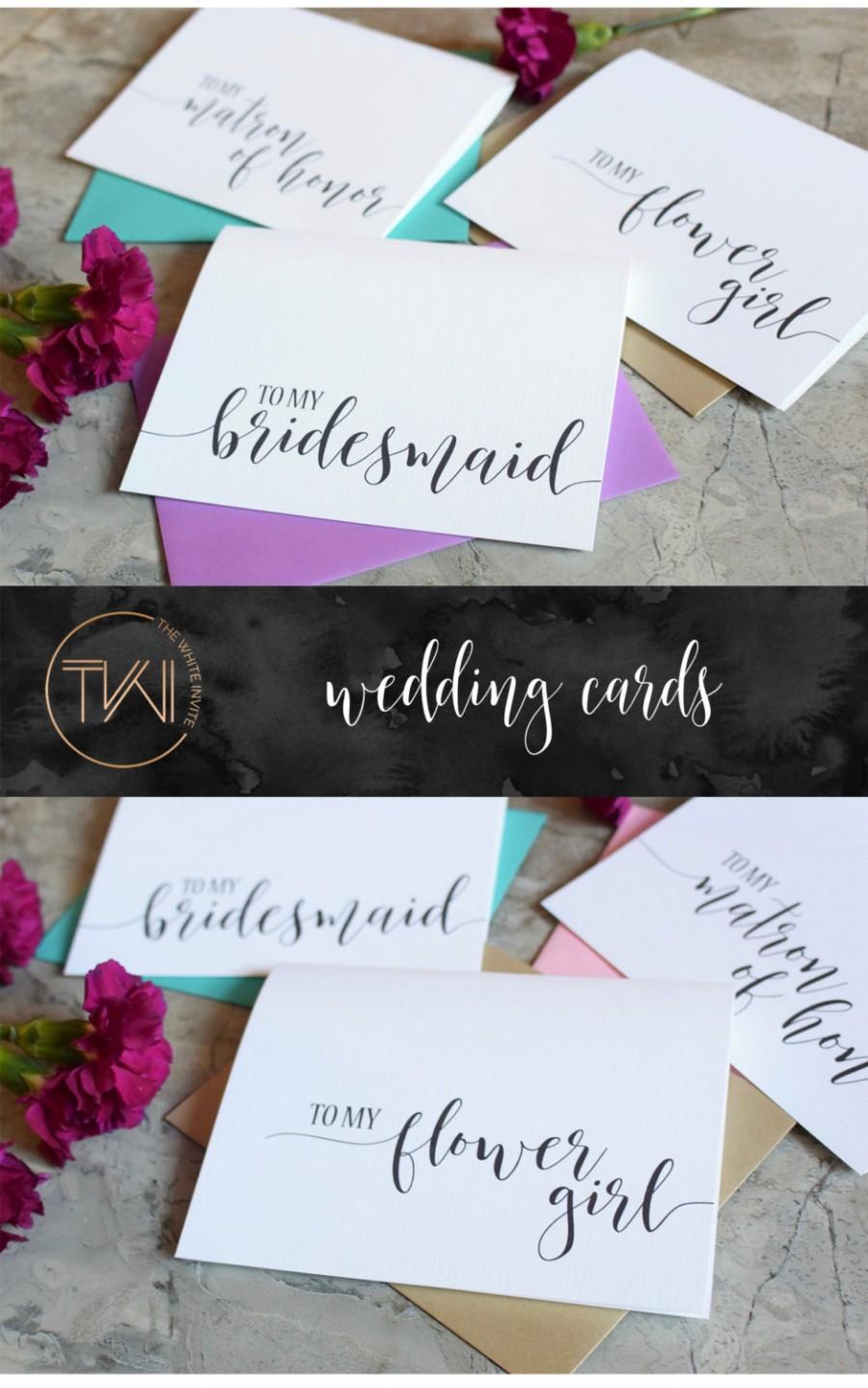 Свадьба - Bridesmaid Thank You Cards - Wedding Thank You Cards - Maid of Honor - Flower Girl - Matron of Honor BC217