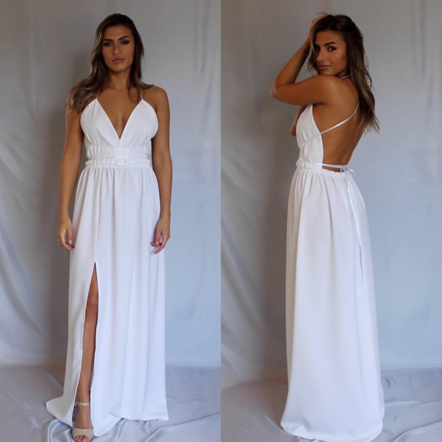 simple white bohemian dress