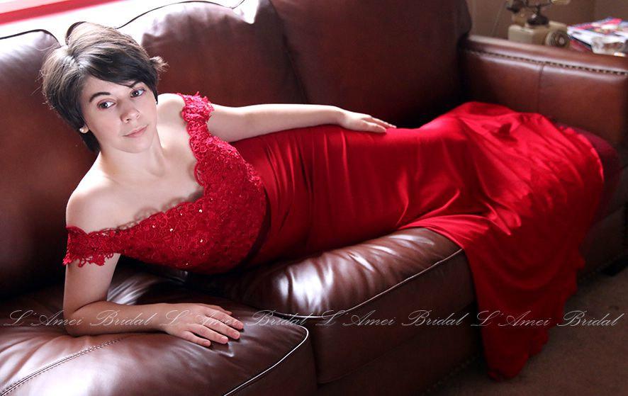 زفاف - Custom Made Off Shoulder Red Mermaid Prom Dresses , Black Lace Party Dress , Prom or Bridesmaid Dress