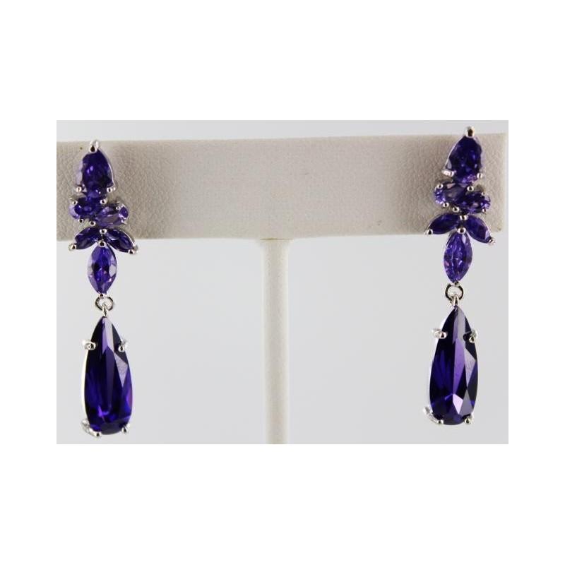 Свадьба - Helens Heart Earrings JE-E-025-1-S-Purple Helen's Heart Earrings - Rich Your Wedding Day