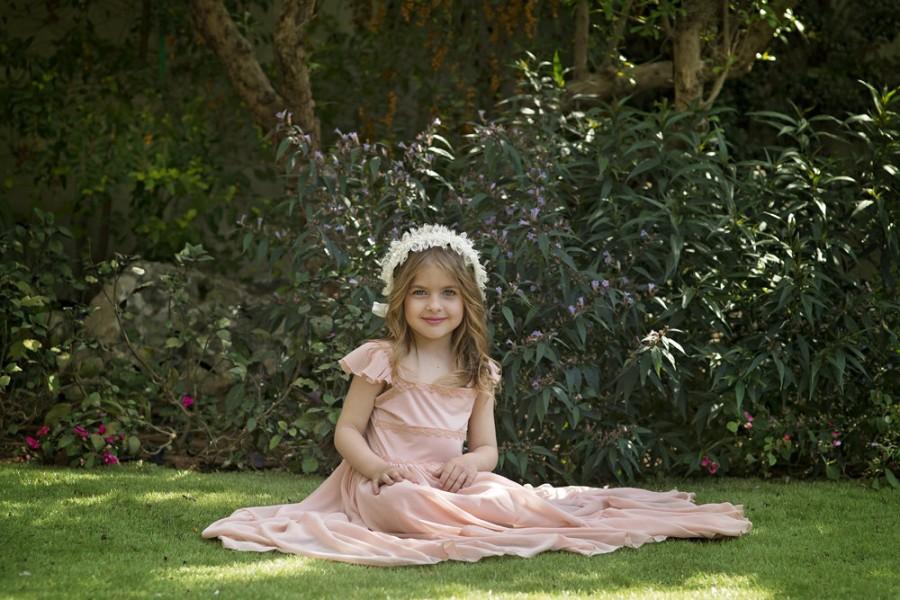 Mariage - Coral Flower Girl Dress -- The "Rebekah" in Coral