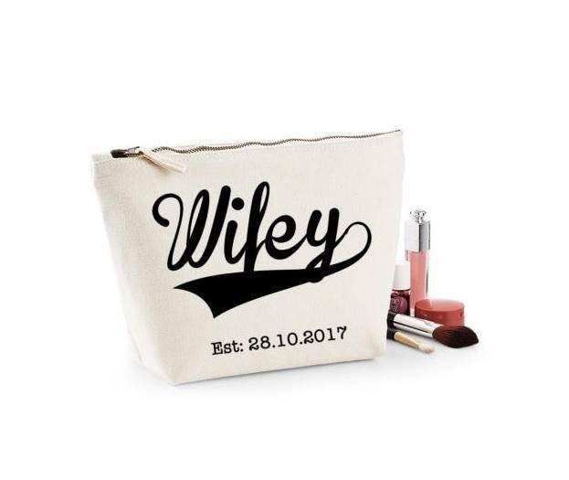 زفاف - Personalised Bride To Be, Wifey Makeup & Wash Bag, Honeymoon, Wedding Day Gift.