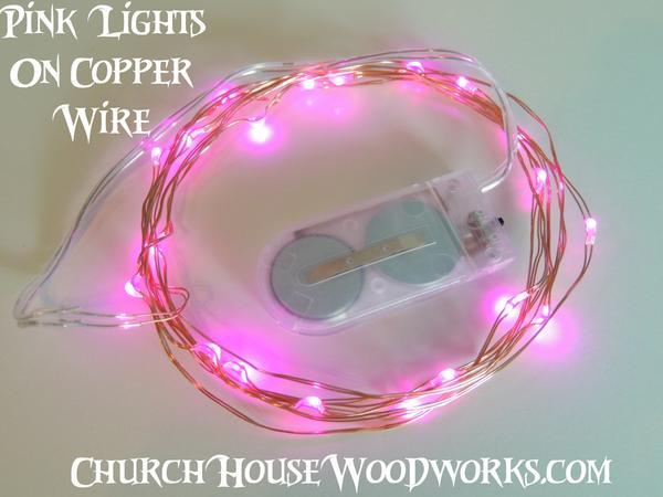 Hochzeit - Pink Battery Fairy Lights - LED Battery Operated Rustic Wedding Lights