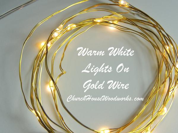 Wedding - Warm White On Gold Wire Battery Fairy Lights LED Battery Operated Rustic Wedding Lights Bedroom Lights