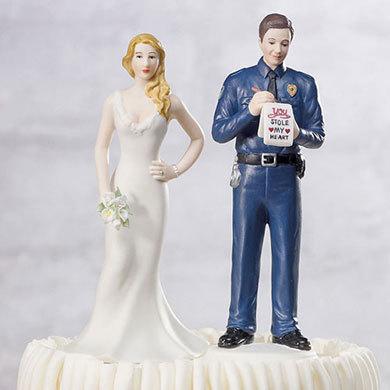 Hochzeit - A Love Citation Bride or Police Officer Groom Wedding Cake Topper Romantic Policeman Couple or Mix or Match Figurines sold Separately
