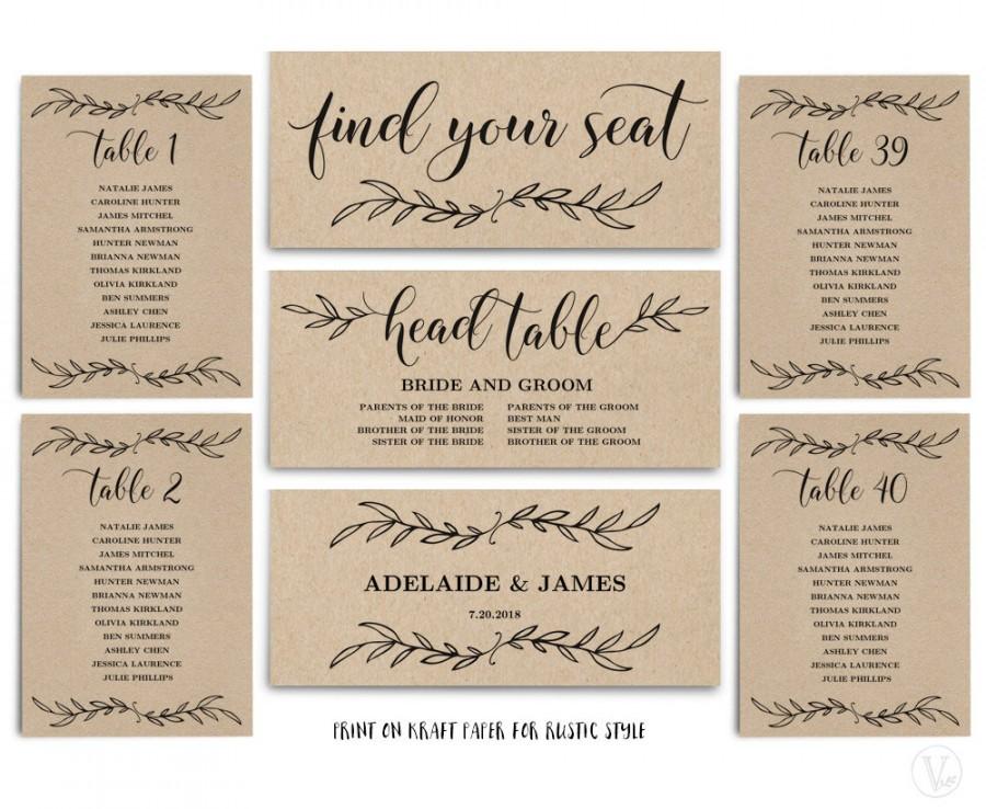 Wedding Table Signs Template