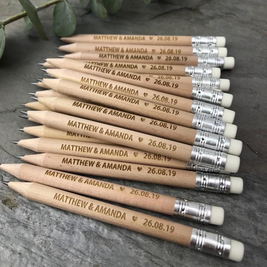 Свадьба - Save the Date Pencil Us In  Wedding Invitations - Personalised Engraved - (Marble, Chalk or Kraft Style Backing card & Envelopes Option)