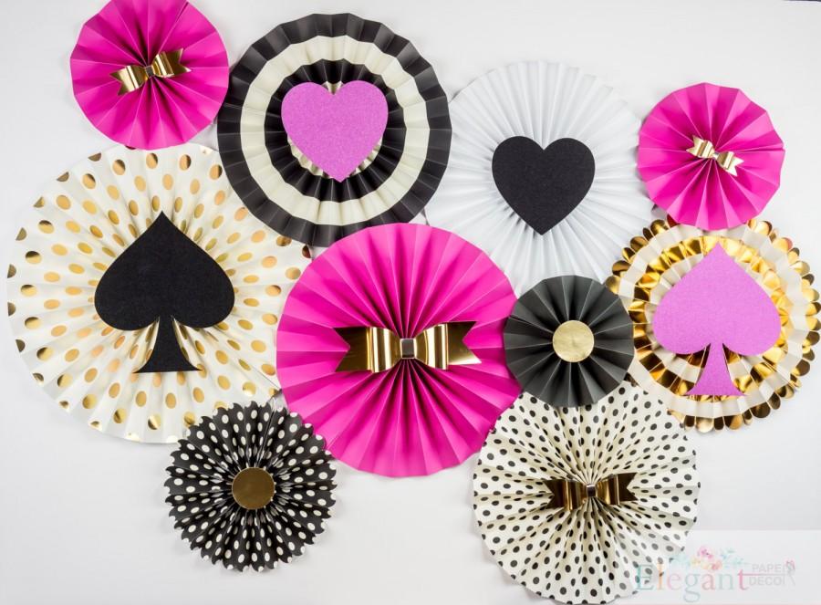 Mariage - Kate spade inspired Pinwheel Backdrop,Paper Rosette, Birthday decoration, Giant paper Flowers, paper fan backdrop, baby shower, centerpiece - $50.00 USD