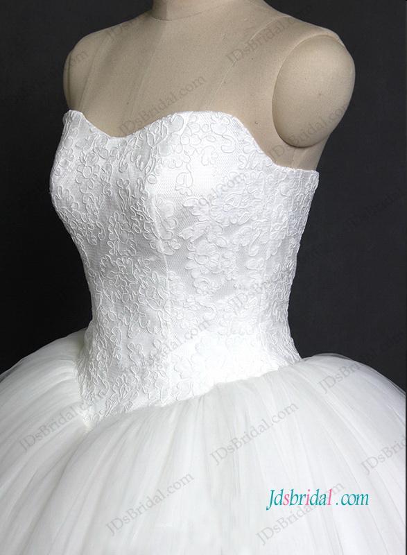 Mariage - Sweetheart neck tulle ball gown wedding dress