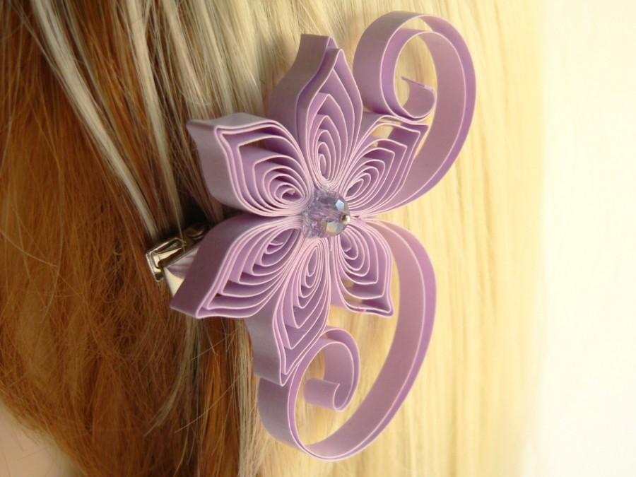 Hochzeit - Radiant Orchid Wedding, Iris Wedding Hair Clip, Orchid Wedding Hair Accessory, Iris Wedding