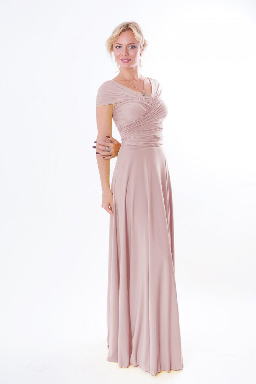 زفاف - Dusty pink Infinity Dress - floor length  wrap dress